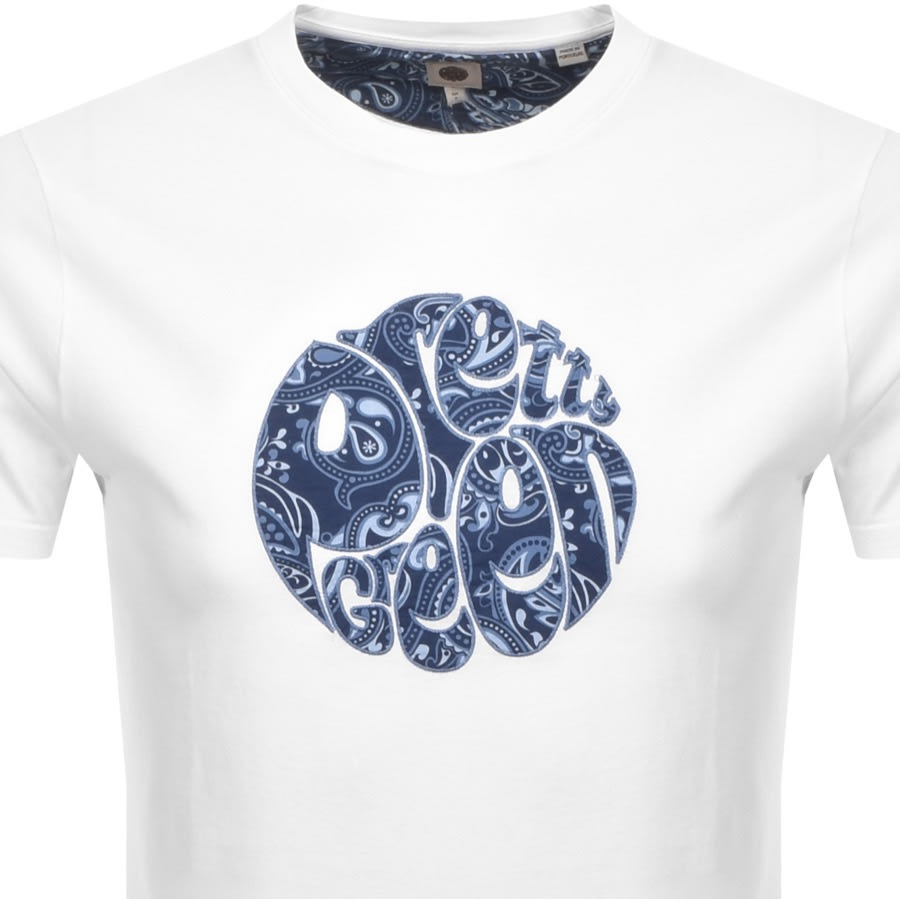 Alternative Image for ProductPretty Green Applique Paisley Logo T Shirt White2